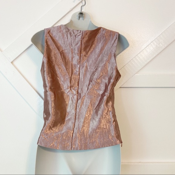 Zara Sleeveless Metallic Faux Wrap Surplice Top XS - Picture 6 of 7